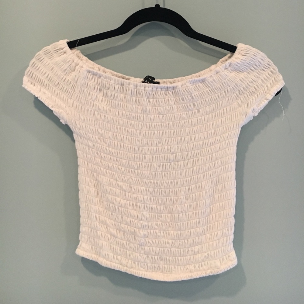 Scrunched off the shoulder top